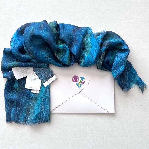 Origianl Art Scarf Wrap in Silk Modal Blend - Picture 7 of 10